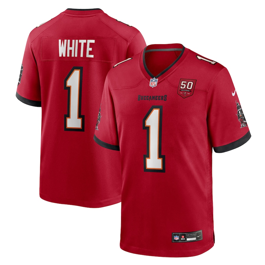 Rachaad White Tampa Bay Buccaneers Nike 50th Anniversary Game Jersey - Red