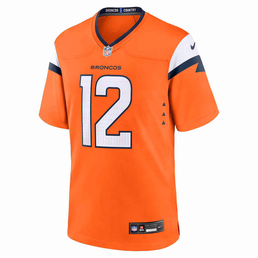 Men's Denver Broncos Jahdae Barron Nike Orange 2025 NFL Draft First Round Pick Game Jersey