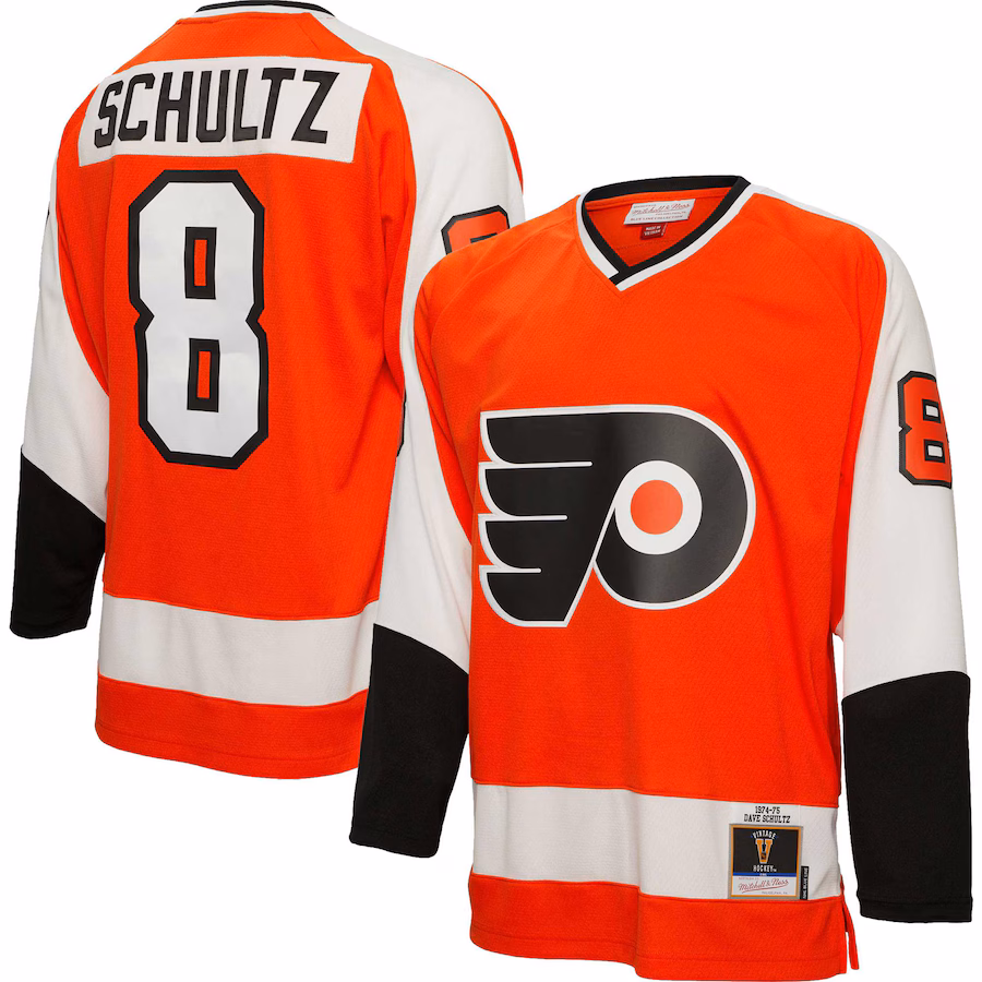Dave Schultz Philadelphia Flyers Mitchell & Ness 1974/75 Blue Line Player Jersey - Orange