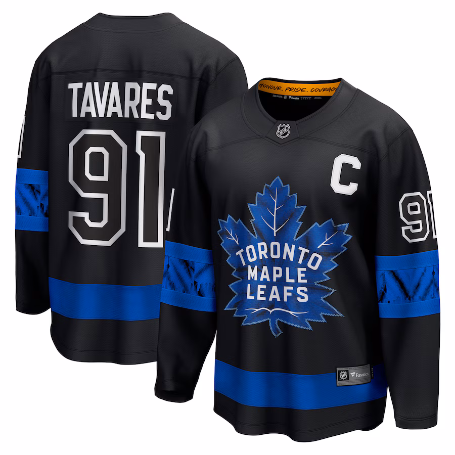 Men's Toronto Maple Leafs John Tavares Fanatics Black - Alternate Premier Breakaway Reversible Player Jersey