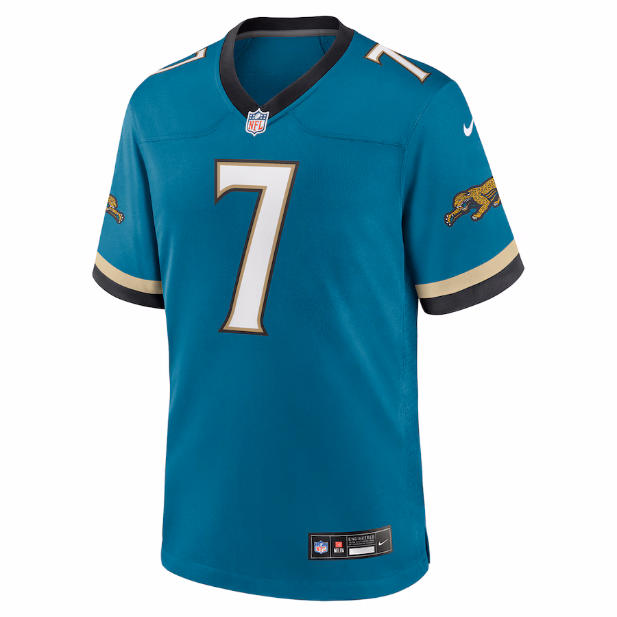 Men's Jacksonville Jaguars Brian Thomas Jr. Nike Teal Alternate Game Jersey