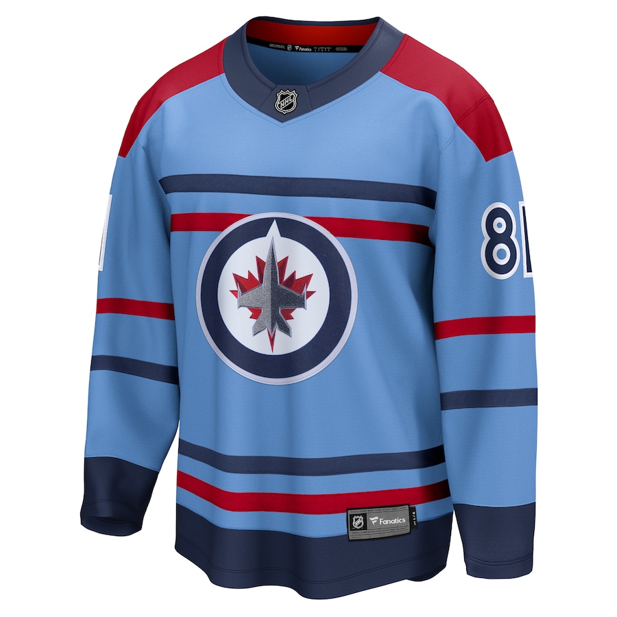 Men's Winnipeg Jets Kyle Connor Fanatics Light Blue Anniversary Premier Breakaway Player Jersey