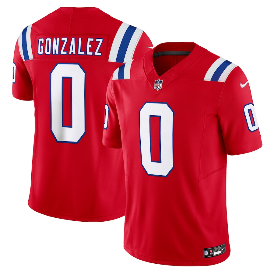Men's New England Patriots Christian Gonzalez Nike Red Alternate Vapor F.U.S.E. Limited Jersey