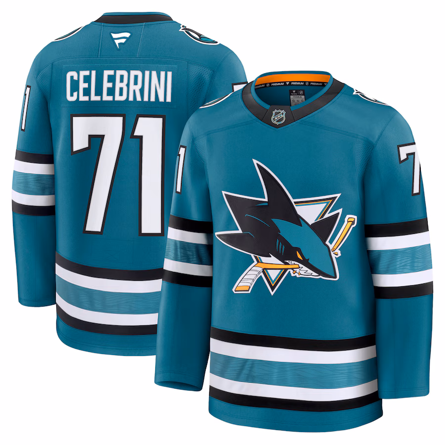 Macklin Celebrini San Jose Sharks Fanatics Home Premium Jersey - Teal