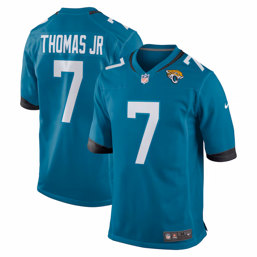 Men's Jacksonville Jaguars Brian Thomas Jr Nike Teal Player Game Jersey