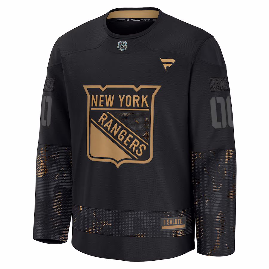 New York Rangers Fanatics 2024 Military Appreciation Custom Practice Jersey - Black