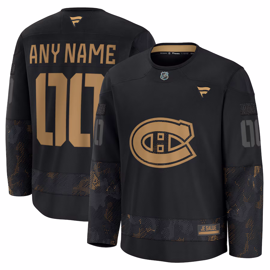 Montreal Canadiens Fanatics 2024 Military Appreciation Custom Practice Jersey - Black