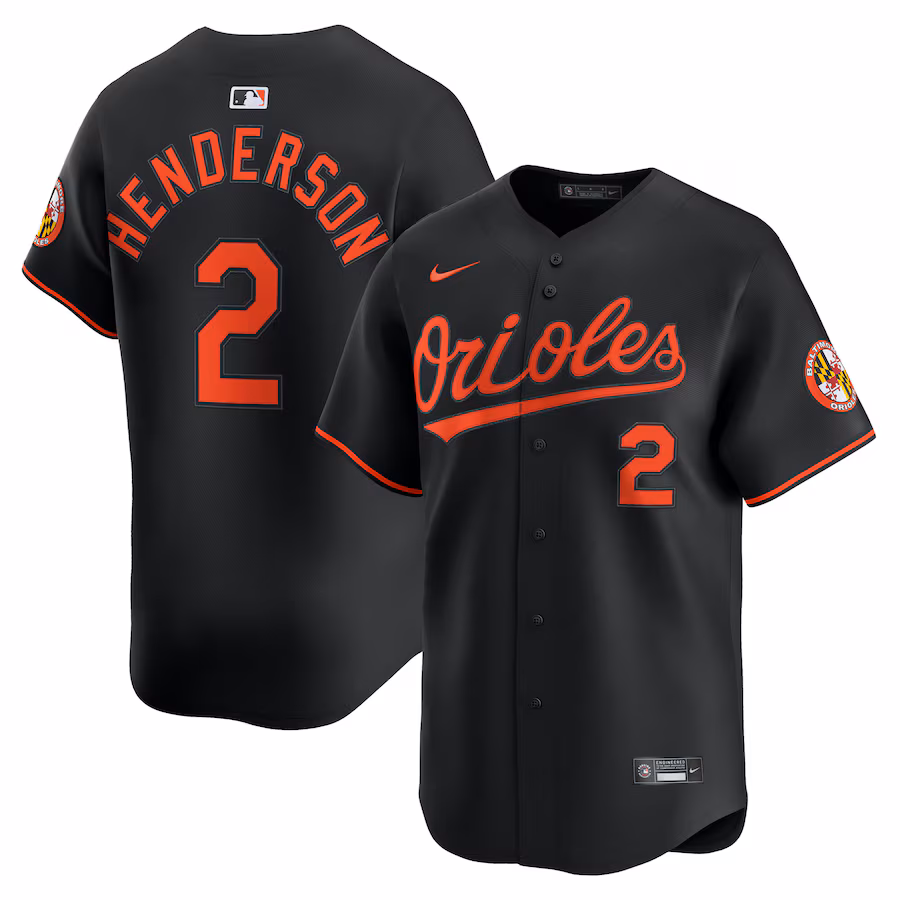 Men's Baltimore Orioles Gunnar Henderson Nike Black Alternate Limited Player Jersey
