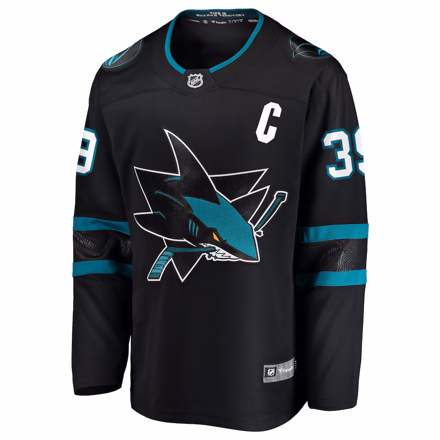 Logan Couture San Jose Sharks Fanatics Alternate Premier Breakaway Player Captain Jersey - Black