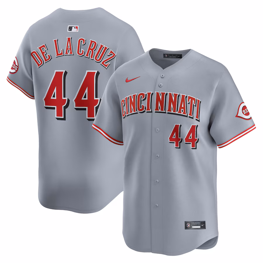 Men's Cincinnati Reds Elly De La Cruz Nike Gray Road Limited Player Jersey
