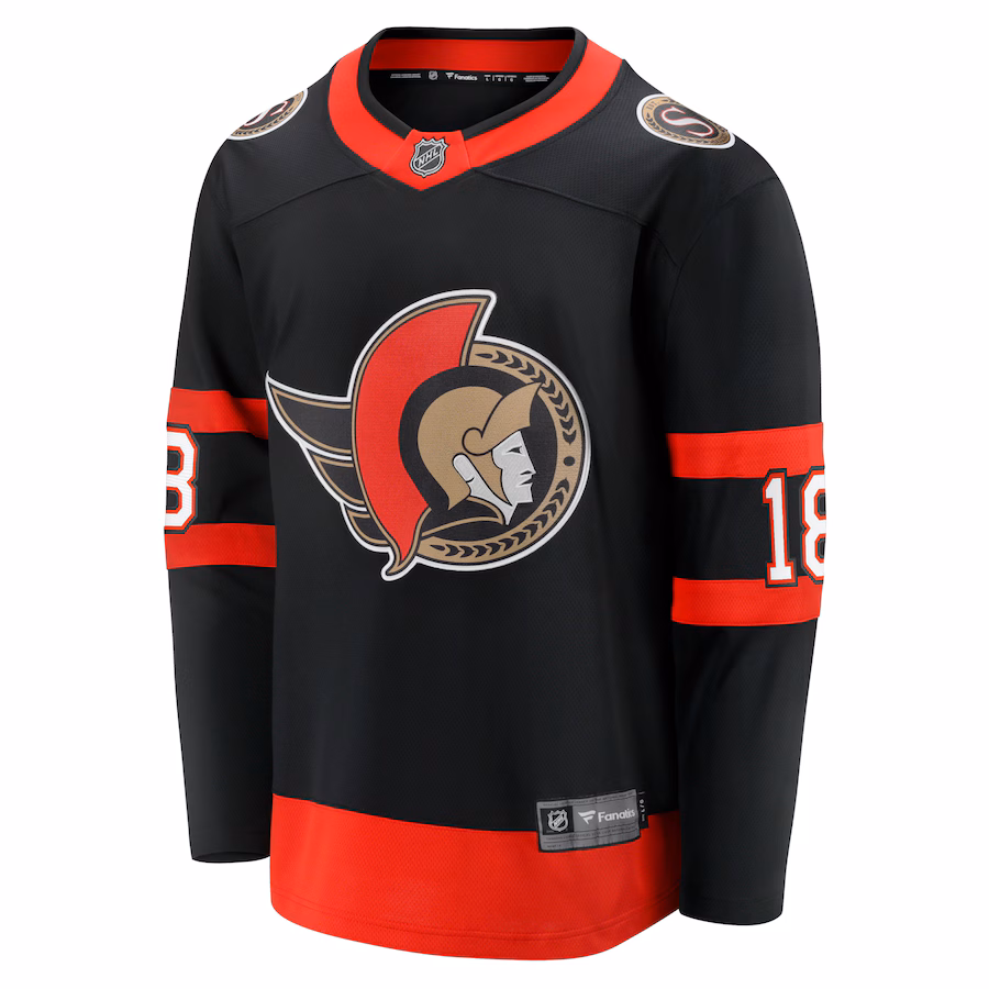 Men's Ottawa Senators Tim Stutzle Fanatics Black Home Premier Breakaway Player - Jersey