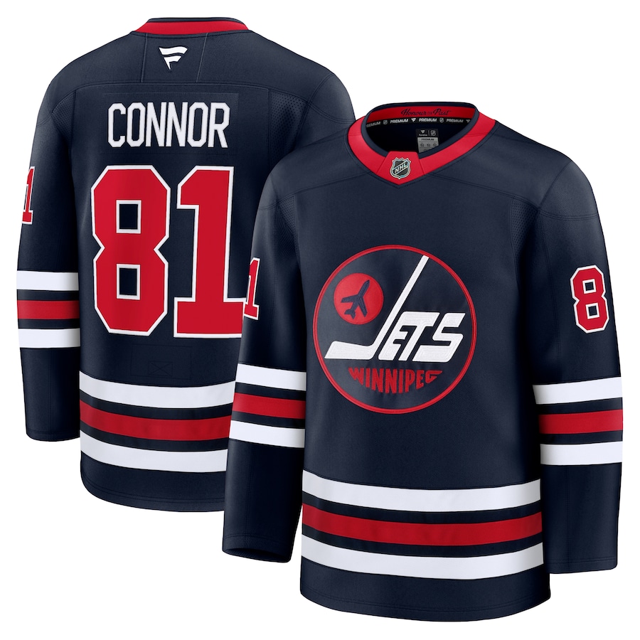Men's Winnipeg Jets Kyle Connor Fanatics Navy Alternate Premium Player Jersey