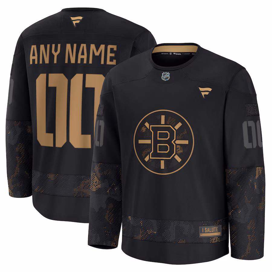 Boston Bruins Fanatics 2024 Military Appreciation Custom Practice Jersey - Black
