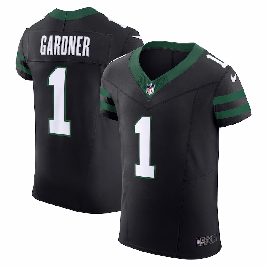 Men's New York Jets Ahmad Sauce Gardner Nike Legacy Black Alternate Vapor F.U.S.E. Elite Jersey