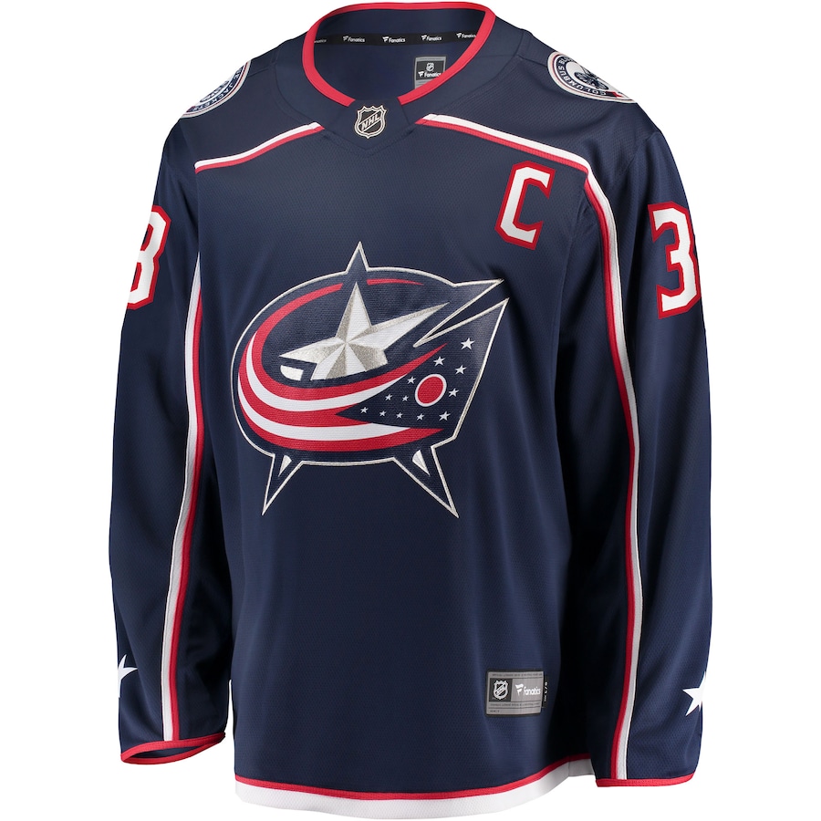 Boone Jenner Columbus Blue Jackets Home Captain Patch Breakaway Player Jersey - Navy