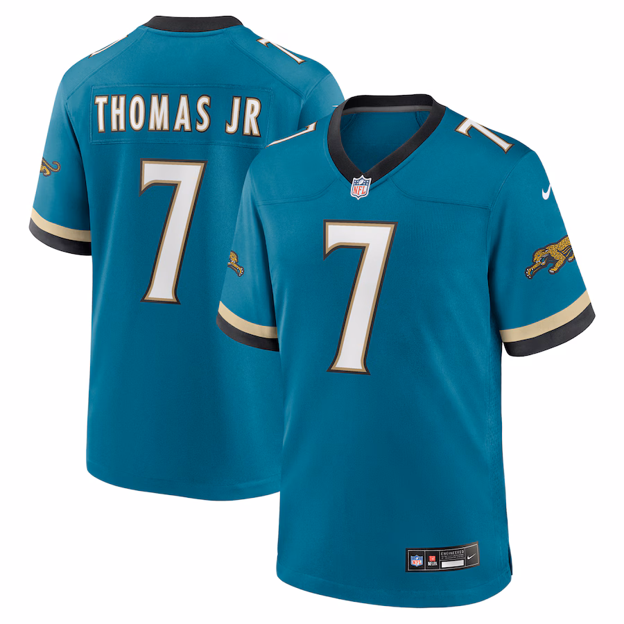Men's Jacksonville Jaguars Brian Thomas Jr. Nike Teal Alternate Game Jersey