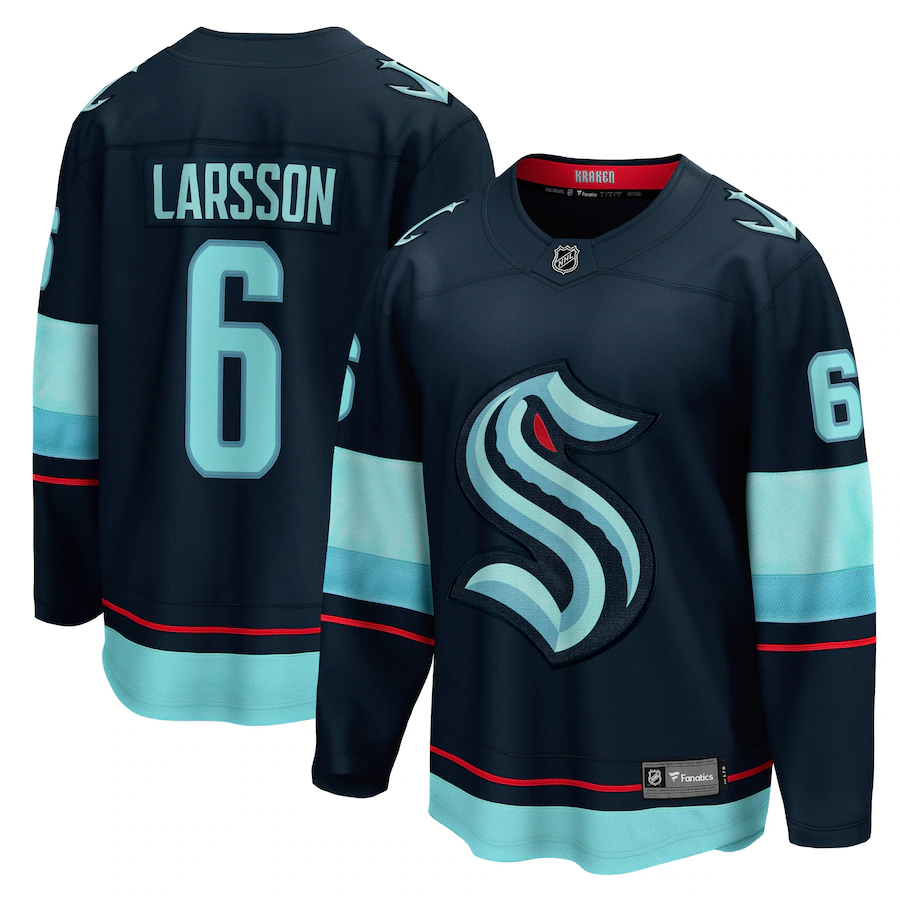Adam Larsson Seattle Kraken Fanatics Home Breakaway Player Jersey - Deep Sea Blue