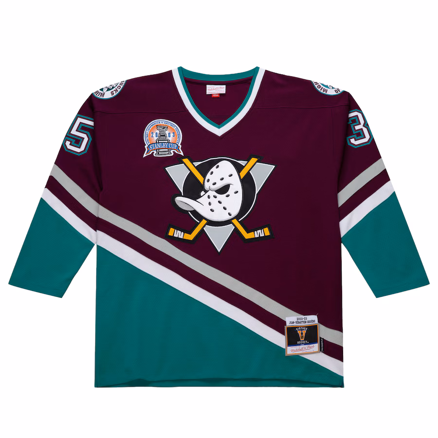 Jean-Sebastien Giguere Anaheim Ducks 2002-03 Power Play Jersey - Purple