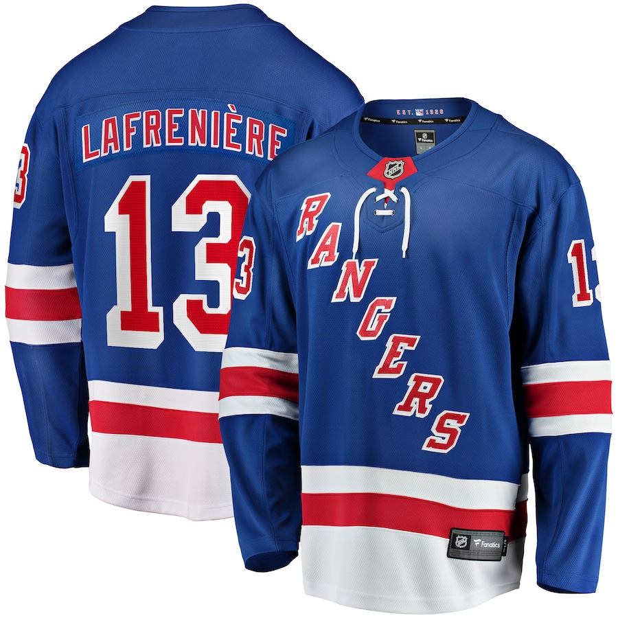 Men's New York Rangers Alexis Lafreniere Fanatics Blue Home Premier Breakaway Player - Jersey