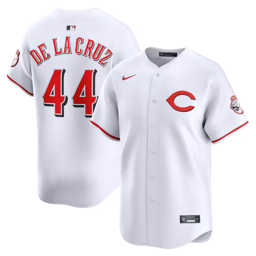 Men's Cincinnati Reds Elly De La Cruz Nike White Alternate 2 Limited Player Jersey