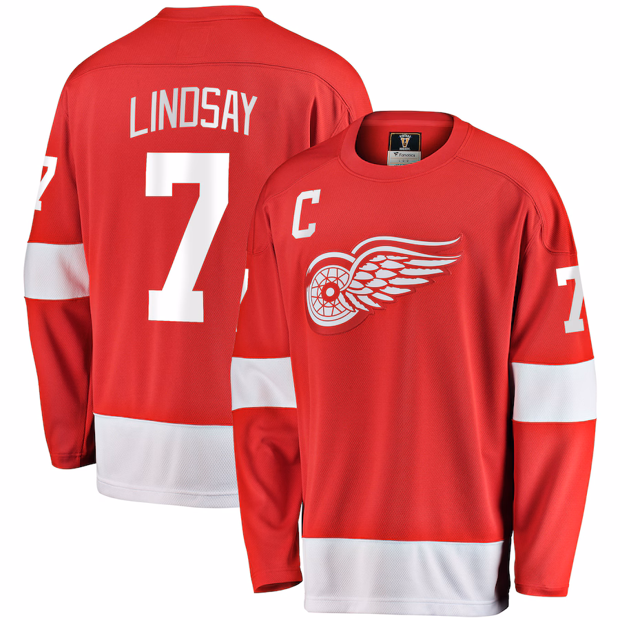 Men's Detroit Red Wings Ted Lindsay Fanatics Red Premier Breakaway Retired Player - Jersey