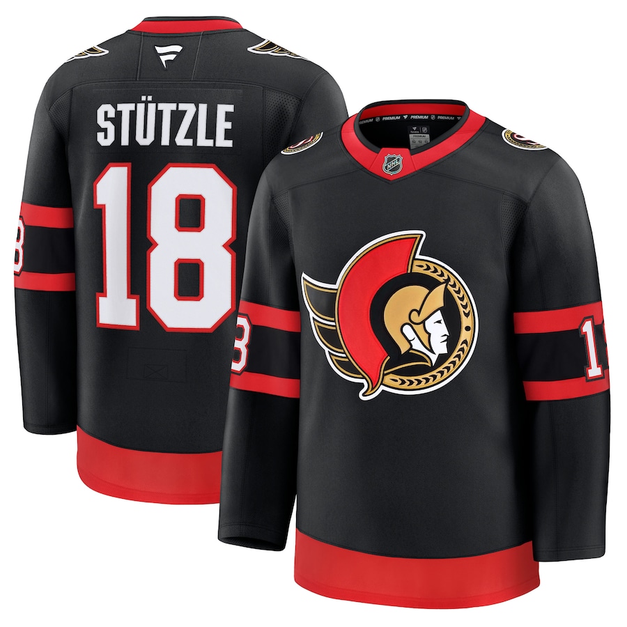 Men's Ottawa Senators Tim Stutzle Fanatics Black Home Premium Player Jersey