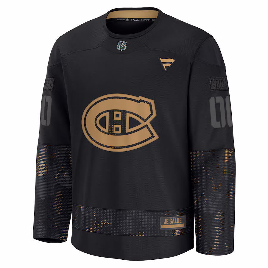 Montreal Canadiens Fanatics 2024 Military Appreciation Custom Practice Jersey - Black