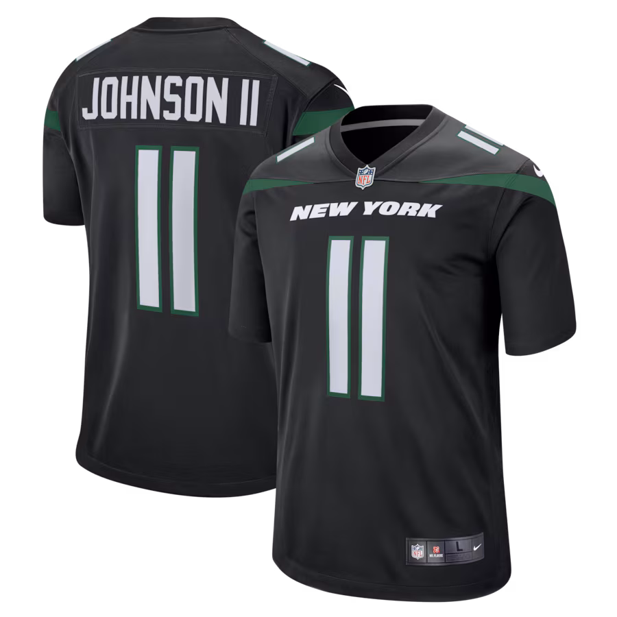 Men's New York Jets Jermaine Johnson II Nike Black Alternate Game Jersey