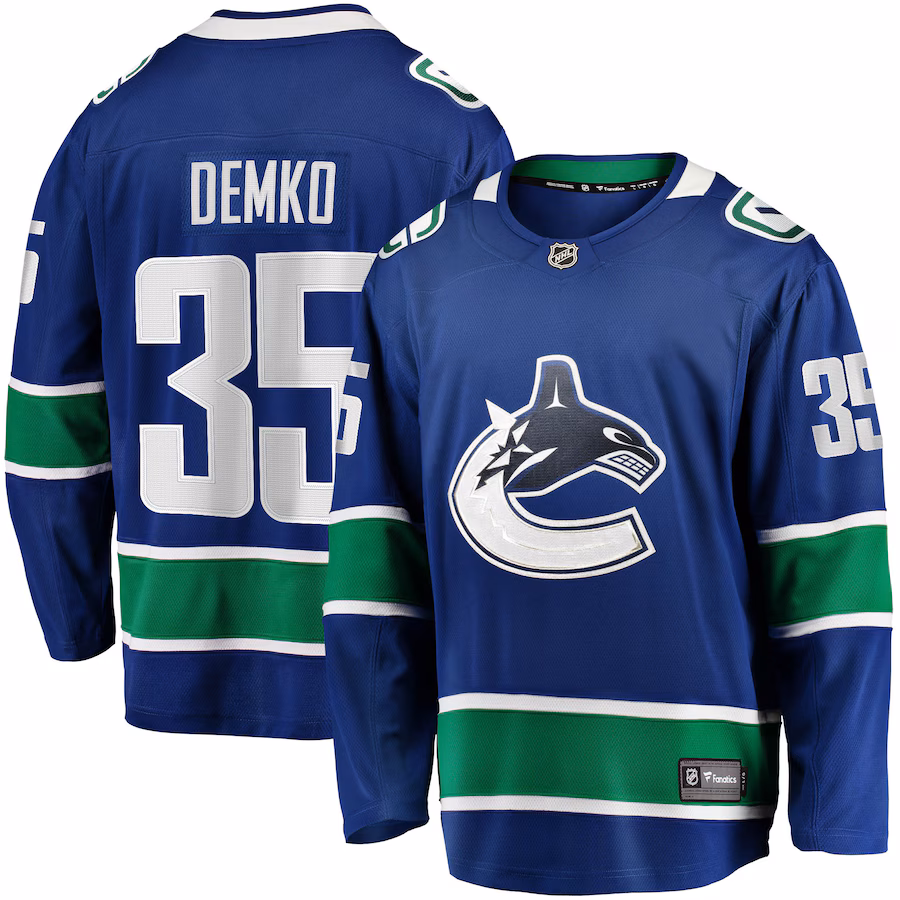Men's Vancouver Canucks Thatcher Demko Fanatics Blue Home Breakaway - Player Jersey
