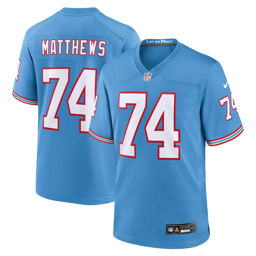Bruce Matthews Tennessee Titans Nike Retired Player Alternate Game Jersey - Light Blue
