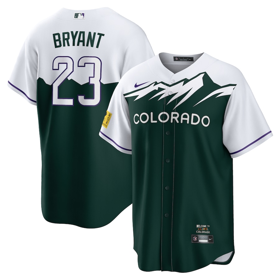 Kris Bryant Colorado Rockies Nike 2022 City Connect Replica Player Jersey - White/Forest Green