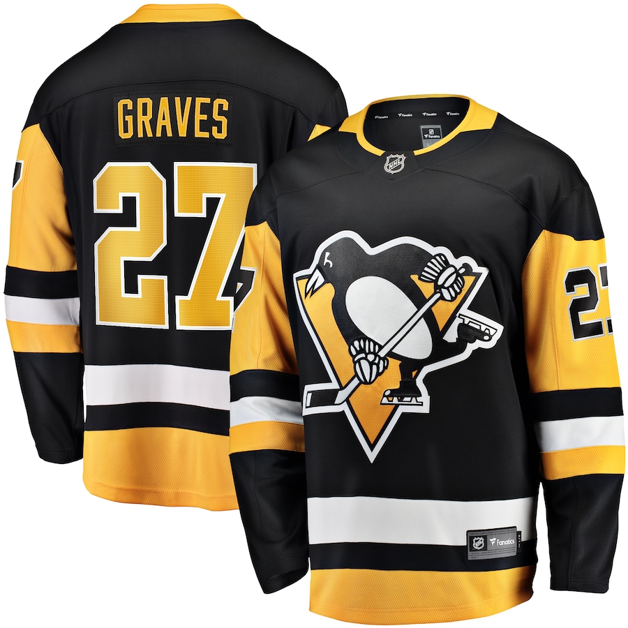 Ryan Graves Pittsburgh Penguins Fanatics Home Breakaway Jersey - Black